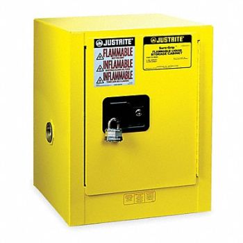 JUSTRITE E4581 Flammable Safety Cabinet 4 gal Yellow, 1YND7