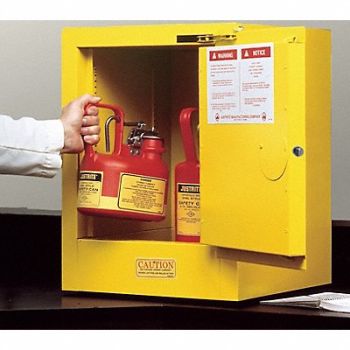 JUSTRITE Flammable Safety Cabinet 4 gal Yellow, 1YND8