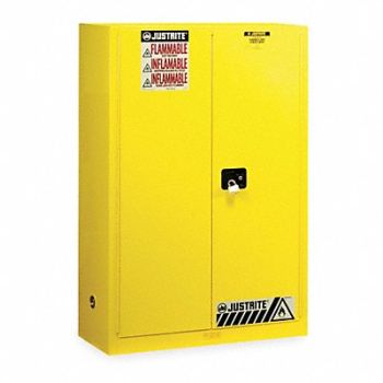 JUSTRITE E4576 Flammable Safety Cabinet 45 gal Yellow, 1YNE4