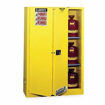 JUSTRITE Flammable Safety Cabinet 45 gal Yellow, 1YNE7
