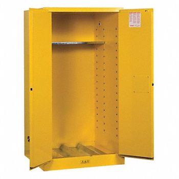 JUSTRITE Flammable Cabinet Vertical 55 gal YLW, 1YNF3
