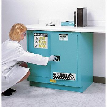 JUSTRITE Corrosive Safety Cabinet Blue Standard, 1YNF4