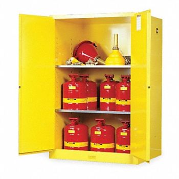 JUSTRITE Flammable Safety Cabinet 90 gal Yellow, 1YNG2