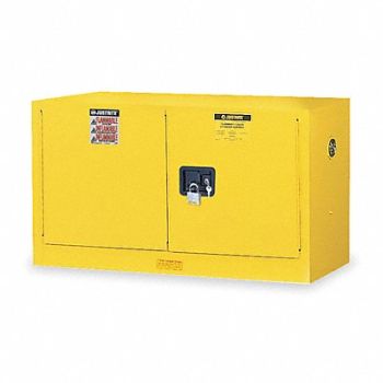 JUSTRITE Flammable Safety Cabinet 17 gal Yellow, 1YNG7