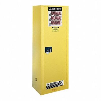 JUSTRITE Flammable Safety Cabinet 22 gal Yellow, 1YNG8