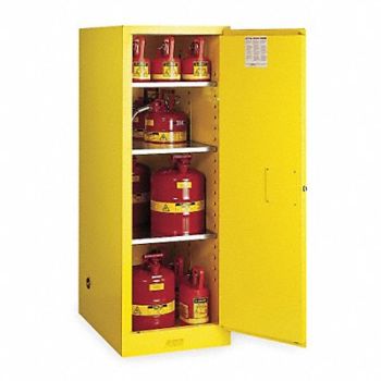 JUSTRITE Flammable Safety Cabinet 54 gal Yellow, 1YNH5