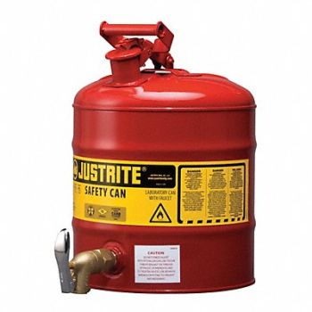 JUSTRITE Type I Faucet Safety Can 5 gal Red, 1YNJ3