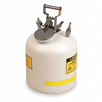 JUSTRITE HPLC Waste Can 5 gal PTFE and EDPM, 1YNK3