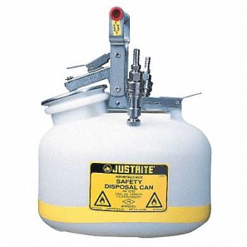 JUSTRITE HPLC Waste Can 2 gal PTFE, 1YNK6
