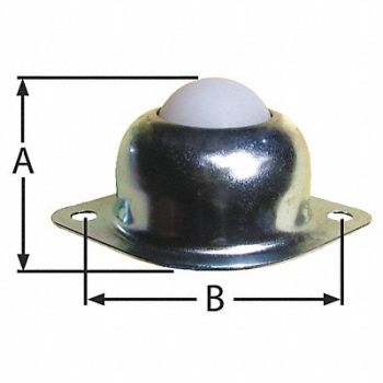 ASHLAND CONVEYOR Ball Transfer Flange 1 Ball Dia., 3MY78