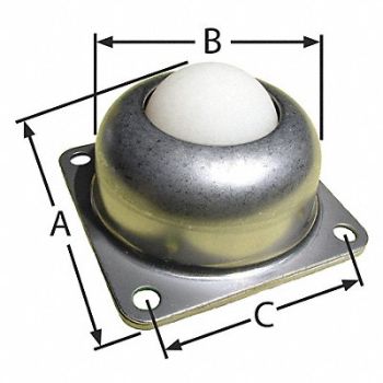 ASHLAND CONVEYOR Ball Transfer Flange 1-1/2 Ball Dia., 1YXA7