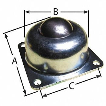 ASHLAND CONVEYOR Ball Transfer Flange 1-1/2 Ball Dia., 1YXA8