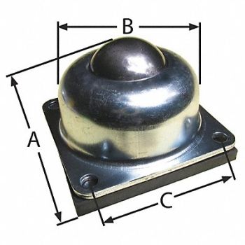 ASHLAND CONVEYOR Ball Transfer Flange 1-1/2 Ball Dia., 1YXB1
