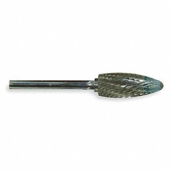 WIDIA METAL REMOVAL Carbide Bur Flame 1/8 Double Cut SH-41, 1Z296