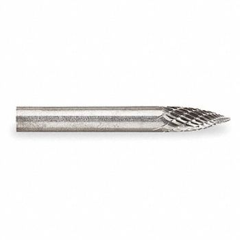 WIDIA METAL REMOVAL Carbide Bur Pointed Tree 1/4 Double Cut, 1Z378