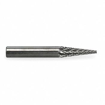 WIDIA METAL REMOVAL Carbide Bur Pointed Cone 1/4 Double Cut, 1Z386