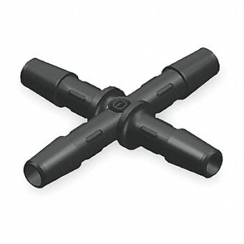ELDON JAMES Cross Connector 1/4In Polypropylene PK10, 1ZKV5