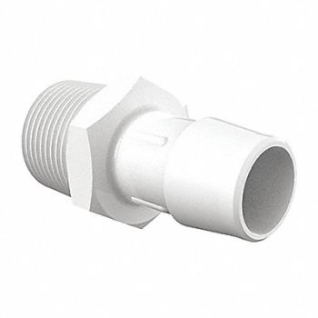 ELDON JAMES Adapter Thread To Barb PVDF 3/4 In PK5, 1ZJF9