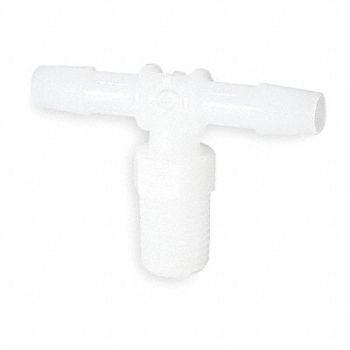 ELDON JAMES Tee Thread To Barb Poly 3/8 In NPT PK10, 1ZKD8