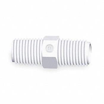 GRAINGER APPROVED Hex Nipple 1/4 in MNPT White 10 PK, 1ZKR8