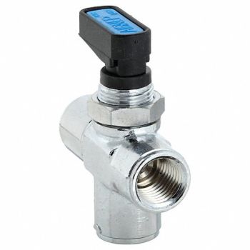 AIGNEP USA Brass Mini Ball Valve 3-Way FNPT 1/4 in, 1ZPK5