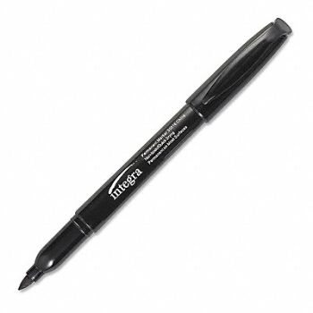 INTEGRA Permanent Fine Point Markers Black PK12, 203U04