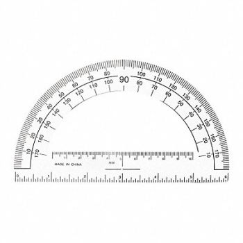 SPARCO PRODUCTS Professional Protractor Plastic Clear, 203V44