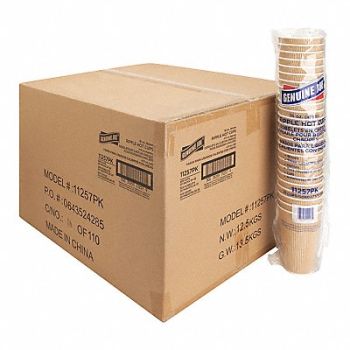 GENUINE JOE Ripple Hot Cups16OzBrown PK25, 203W35