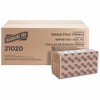 GENUINE JOE Sgl-Fold Value Paper Towels 1-Ply PK4000, 203X05