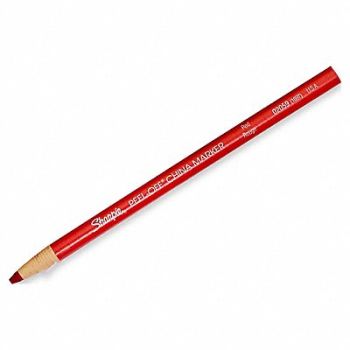 SHARPIE F8722 Peel-Off China Marker Standard Red PK12, 1JU75