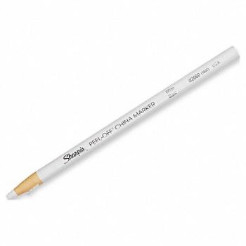 SHARPIE F8722 Peel-Off China Marker Standard Whte PK12, 1JU79