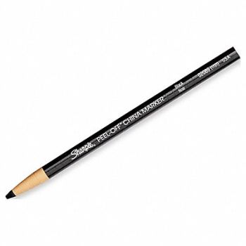 SHARPIE F8722 Peel-Off China Marker Standard Blk PK12, 1JU74