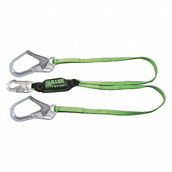 HONEYWELL MILLER Shock-Absorbing Lanyard Green, 20A259