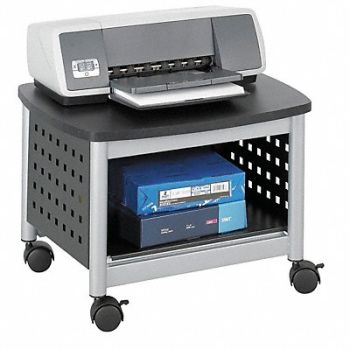 SAFCO Underdesk Printer Stand Black/Silver, 619U28