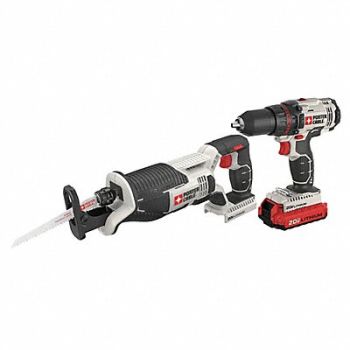 PORTER CABLE Cordless Combo Kit 20.0 V 2 Tools 1 Batt, 20GV97