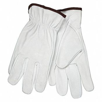 MCR SAFETY H7876 Leather Gloves White M PR, 20JF37