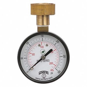 WINTERS K4555 Water Test Gauge 2.5 in 0 to 300 psi, 20JN43