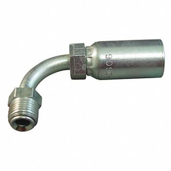 EATON WEATHERHEAD Crimp Fitting 90 Deg 1/2 ID 3/4 M, 20JV55