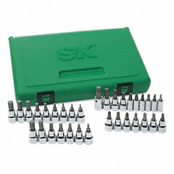 SK PROFESSIONAL TOOLS Socket Bit Set Steel DrSz 1/4 in, 20K419