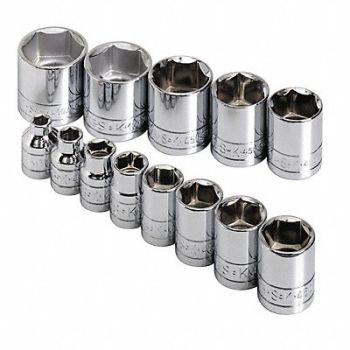 SK PROFESSIONAL TOOLS Socket Set Range 1/4 to 1in 6-Point SAE, 20K479