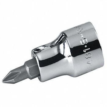 SK PROFESSIONAL TOOLS Socket Bit Steel 1/4 in TpSz #0, 20K632