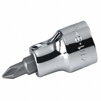 SK PROFESSIONAL TOOLS Socket Bit Steel 1/4 in TpSz #1, 20K633
