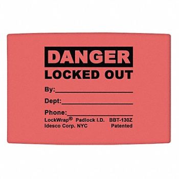 IDESCO Padlock Label 1.625inx1.5in Olefin PK25, 20KK97
