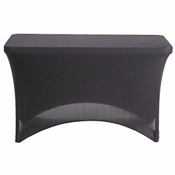 ICEBERG Table Cover Rectangle 48inLx24inW Black, 20KP51
