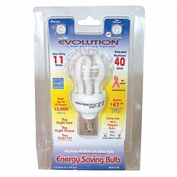 AERO-TECH Screw-In CFL Bulb 2700K 11W 8000 hr, 20LP82
