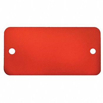 C.H. HANSON Blank Tag Alum 1 1/2in H 3in W Red PK5, 20LR96