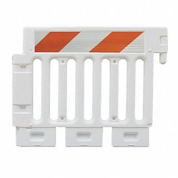 PLASTICADE H6509 Crowd/Traffic Control Barricade White, 20PF51