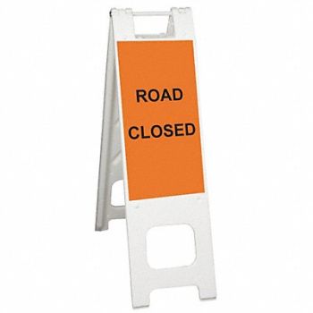 GRAINGER APPROVED Barricade Sign Road Closed 45 in H, 20PF58