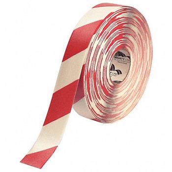 MIGHTY LINE K3721 Floor Tape Red/White 2 inx100 ft Roll, 20PG05