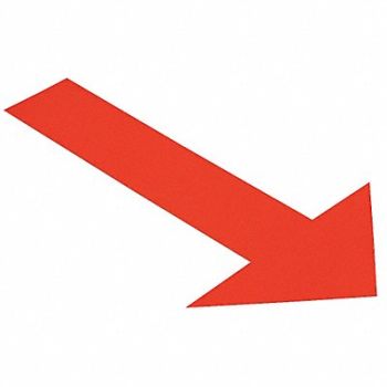 MIGHTY LINE K3732 Floor Tape Red 6 inx10 in Arrow PK50, 20PG34